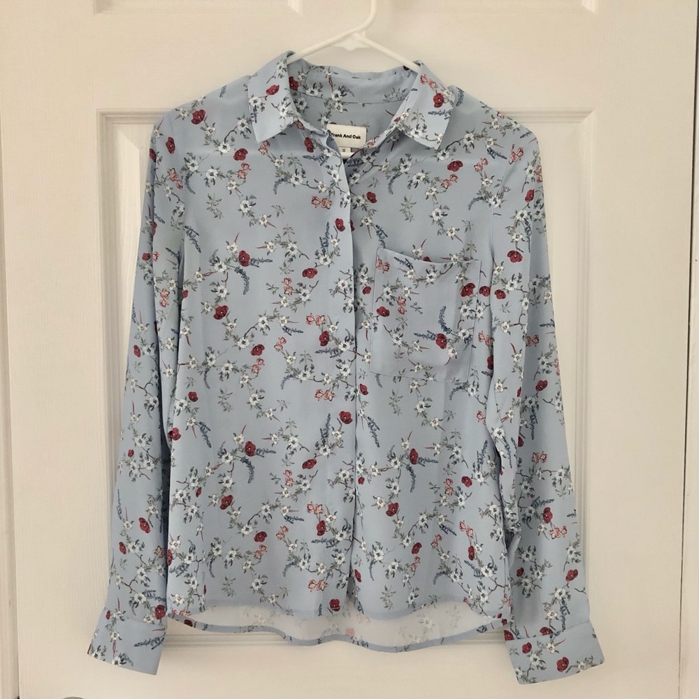 Frank and Oak Floral Chiffon Blouse
